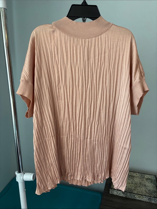 Vince Tops - Vince | L Women's Pleated Short Sleeve Top - Blush Pink